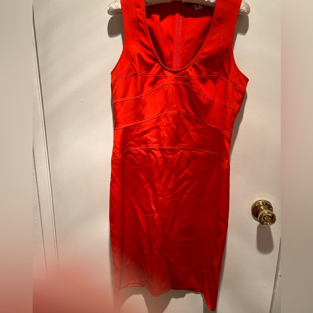 Versace Fiery Red orangy Mini Dress/size 46☝️💥🌹.